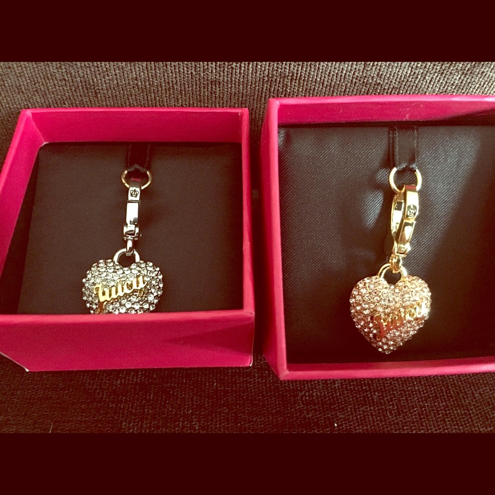 COPY - Juicy couture charms hearts silver pink an…